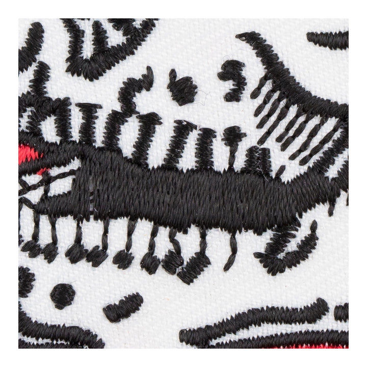 Red Bordered Skull With Hat Patch, Skull Patches — detail view 2