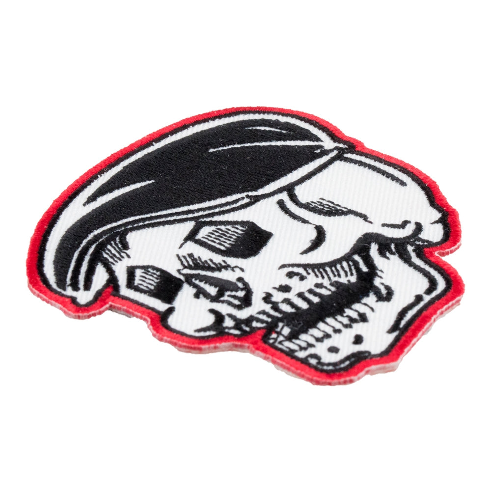 Red Bordered Skull With Hat Patch, Skull Patches — detail view 1