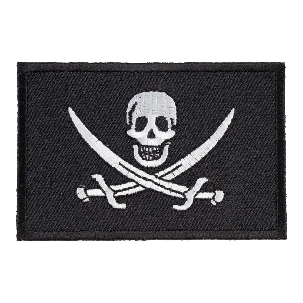 Pirate Flag Black &amp; White Patch, Pirate Patches — product image