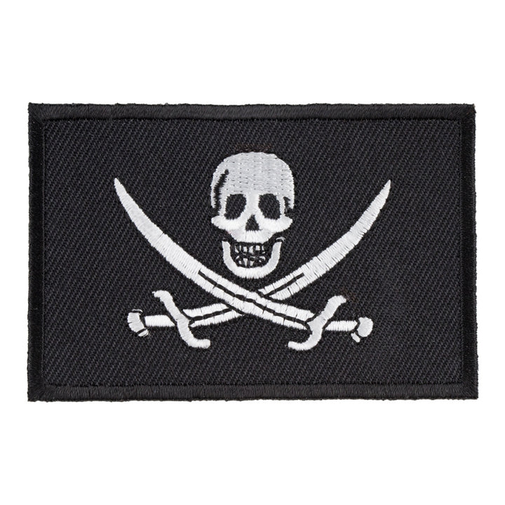 Pirate Flag Black &amp; White Patch, Pirate Patches — product image