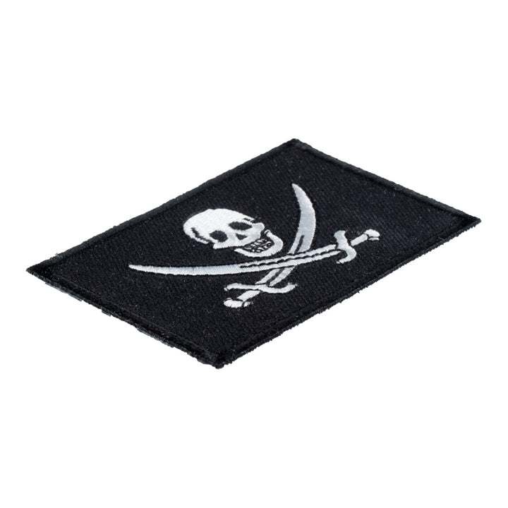 Pirate Flag Black &amp; White Patch, Pirate Patches — detail view 1