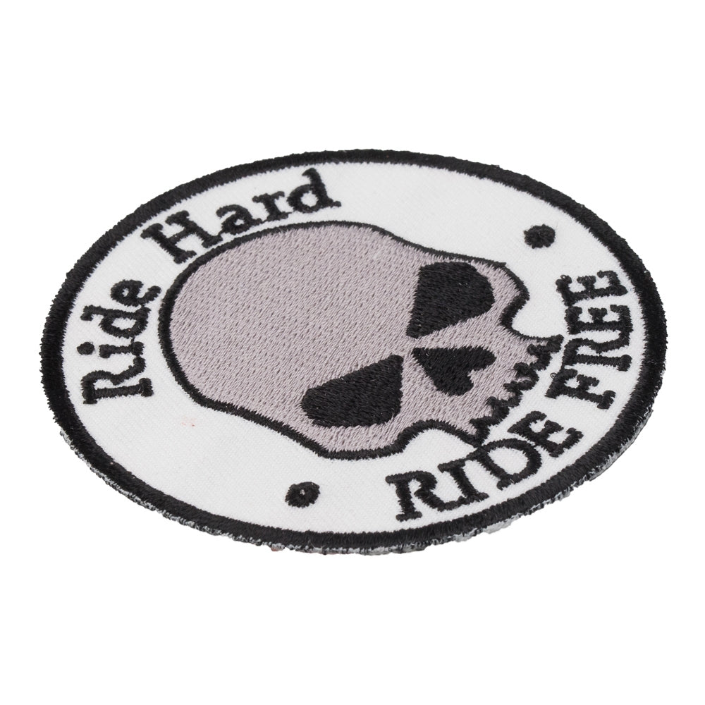 Ride Hard Ride Free Skull Patch, Biker Skull Patches — detail view 1