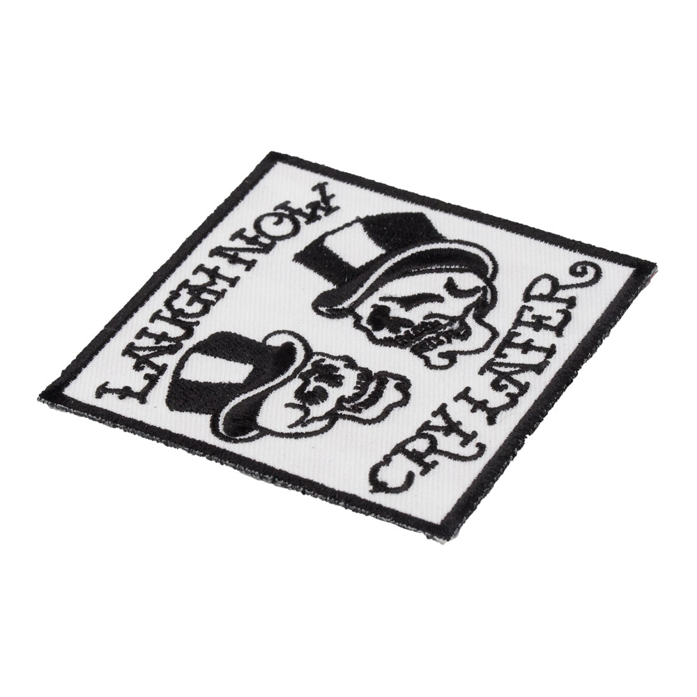 Laugh Now Cry Later Skull Patch, Biker Skull Patches — detail view 1