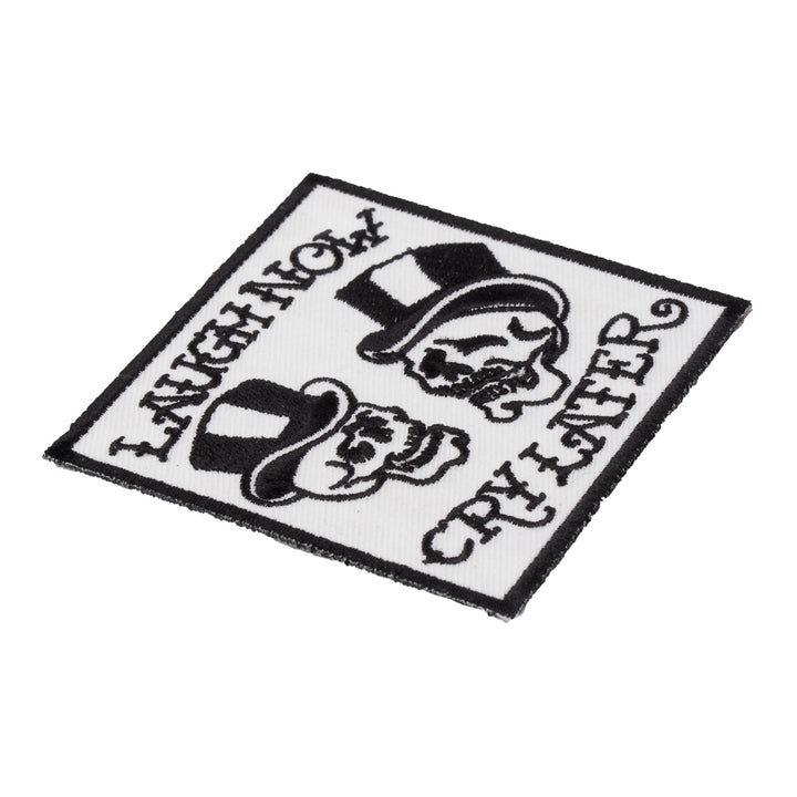 Laugh Now Cry Later Skull Patch, Biker Skull Patches — detail view 1