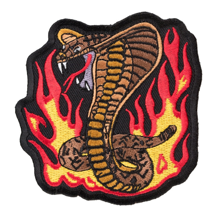 Cobra Snake In Flames Patch, Cobra Snake Patches — product image