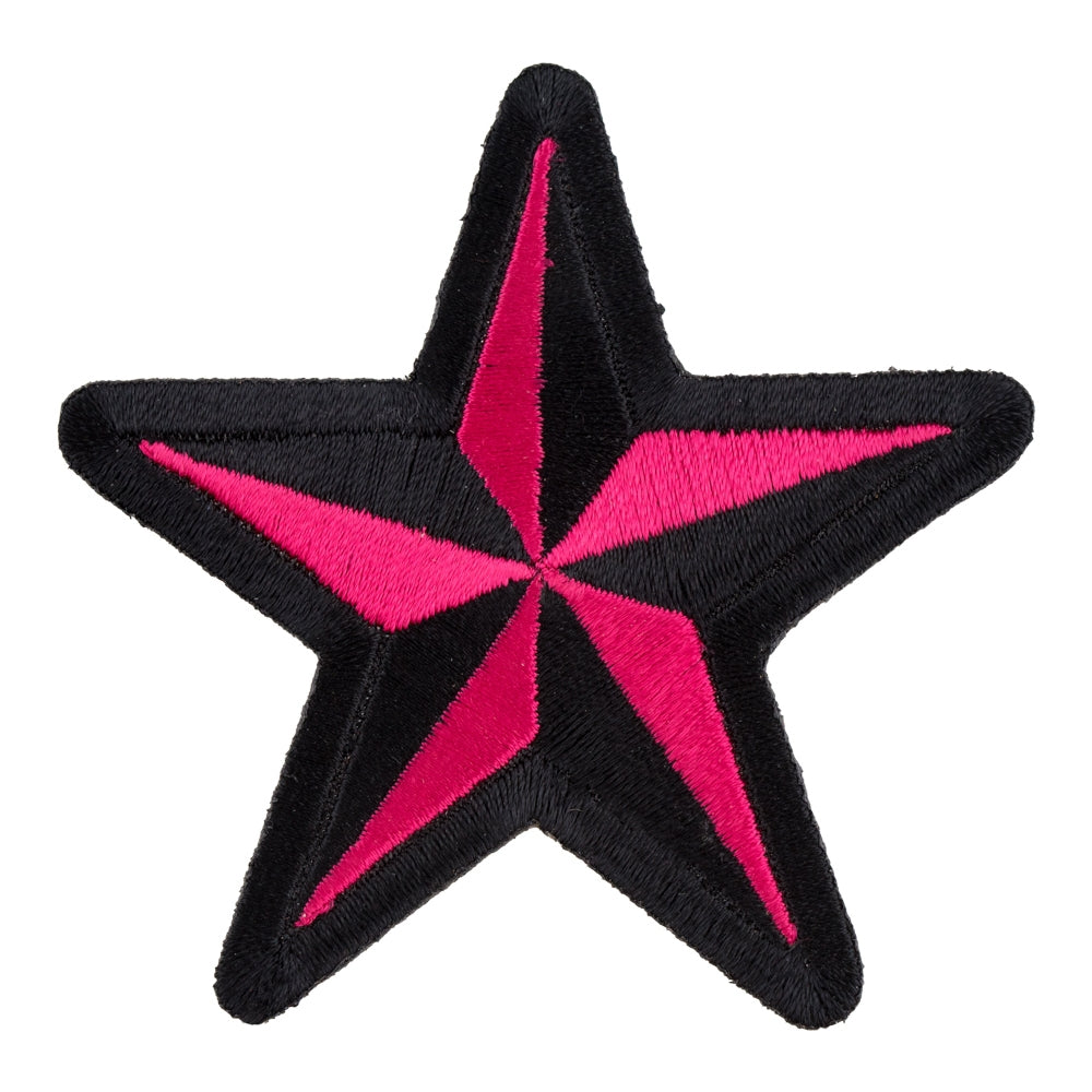 Nautical Star Pink & Black Patch, Star Patches — product image