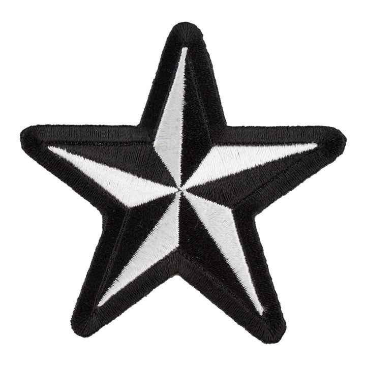 Nautical Star White &amp; Black Patch, Star Patches — product image