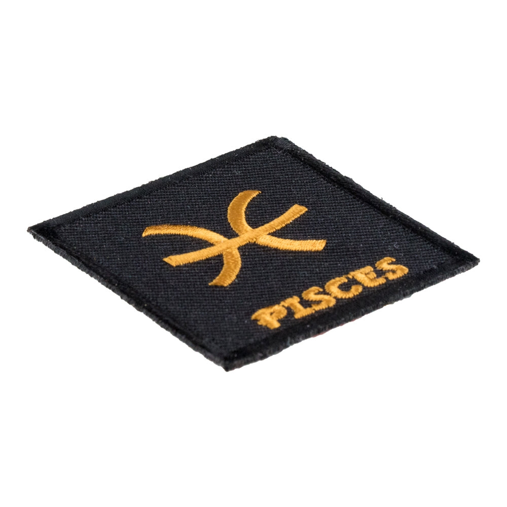 Zodiac Sign Pisces Black & Gold Patch, Zodiac Patches — detail view 1