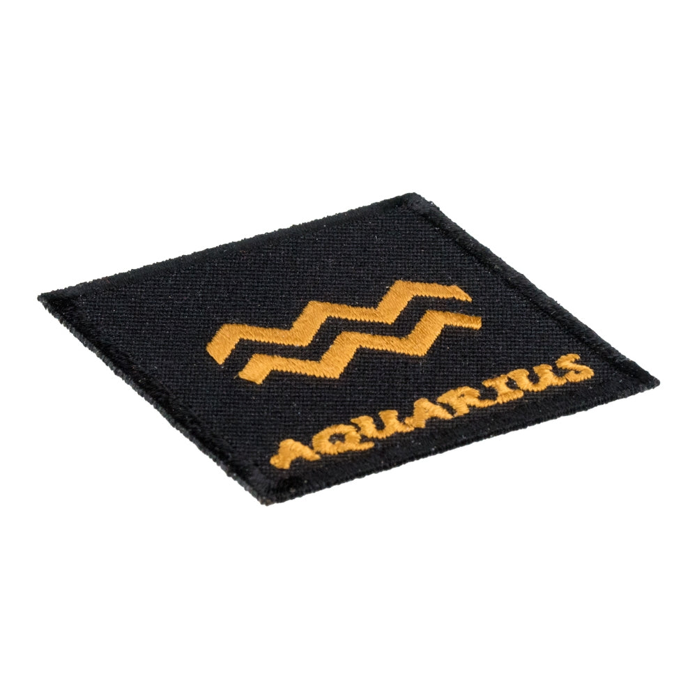 Zodiac Sign Aquarius Black & Gold Patch, Zodiac Patches — detail view 1