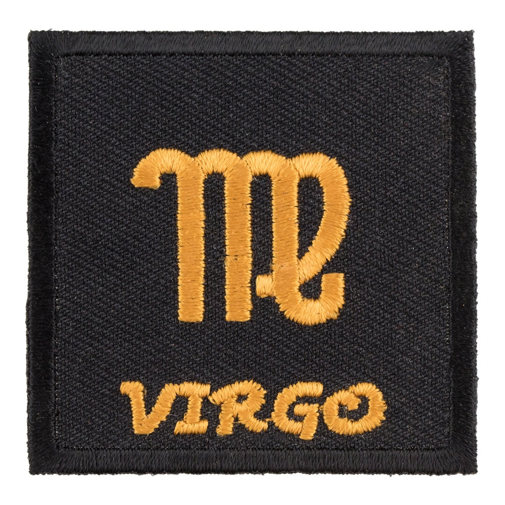 Zodiac Sign Virgo Black & Gold Patch, Zodiac Patches — product image