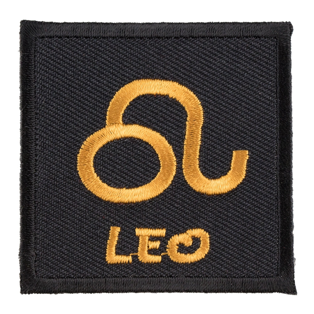 Zodiac Sign Leo Black &amp; Gold Patch, Zodiac Patches — product image