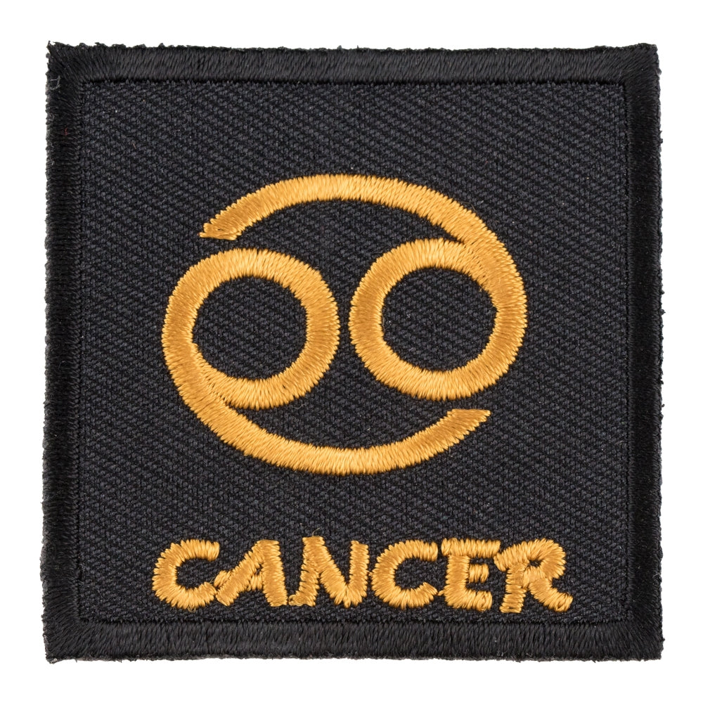 Zodiac Sign Cancer Black &amp; Gold Patch, Zodiac Patches — product image