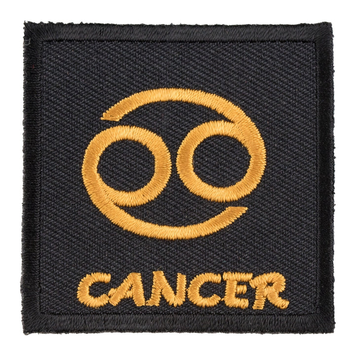 Zodiac Sign Cancer Black &amp; Gold Patch, Zodiac Patches — product image