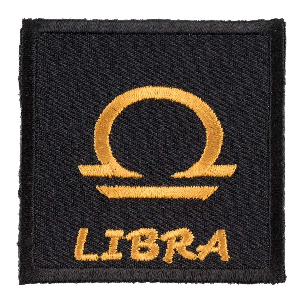 Zodiac Sign Libra Black & Gold Patch, Zodiac Patches — product image