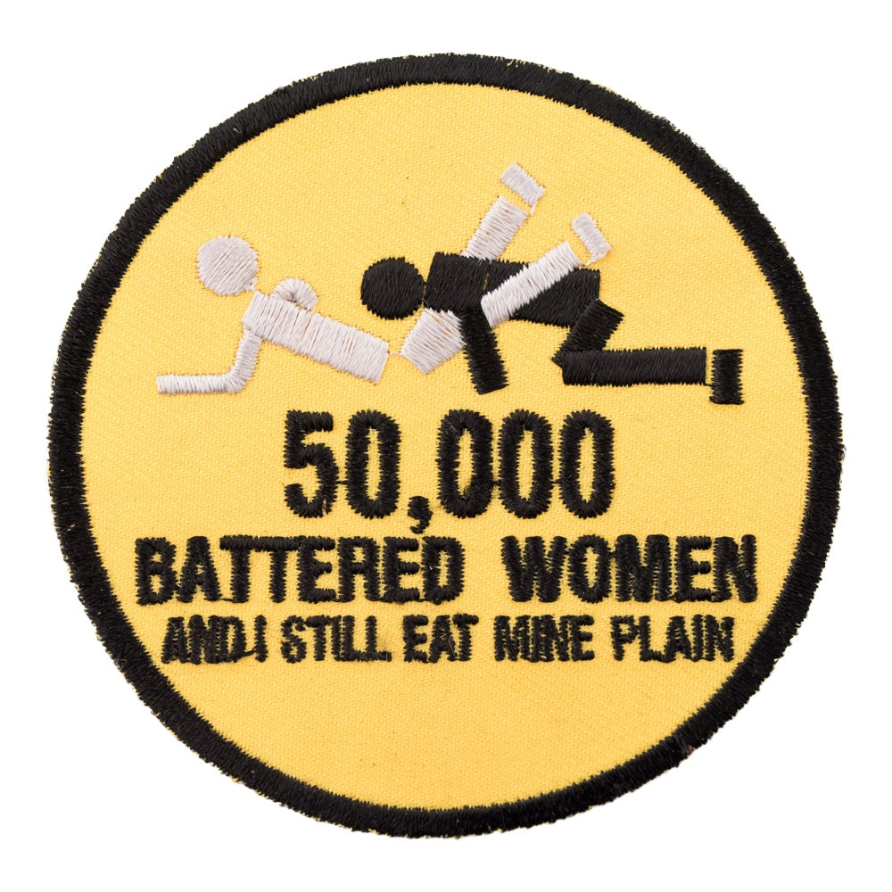 50,000 Battered Women Patch, Vulgar Sayings Patches — product image