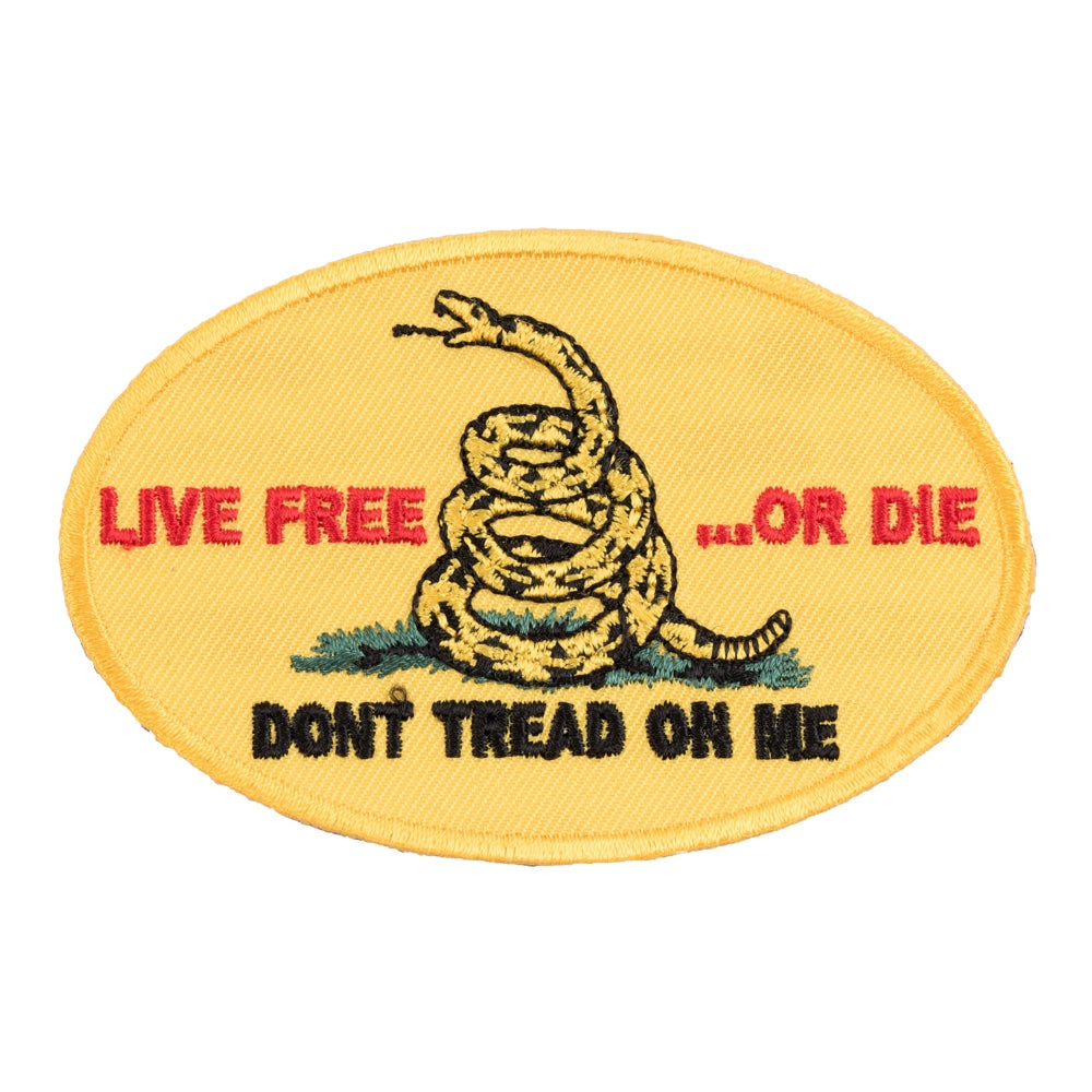 Live Free or Die Gadsden Flag Oval Patch, Patriotic Patches — product image