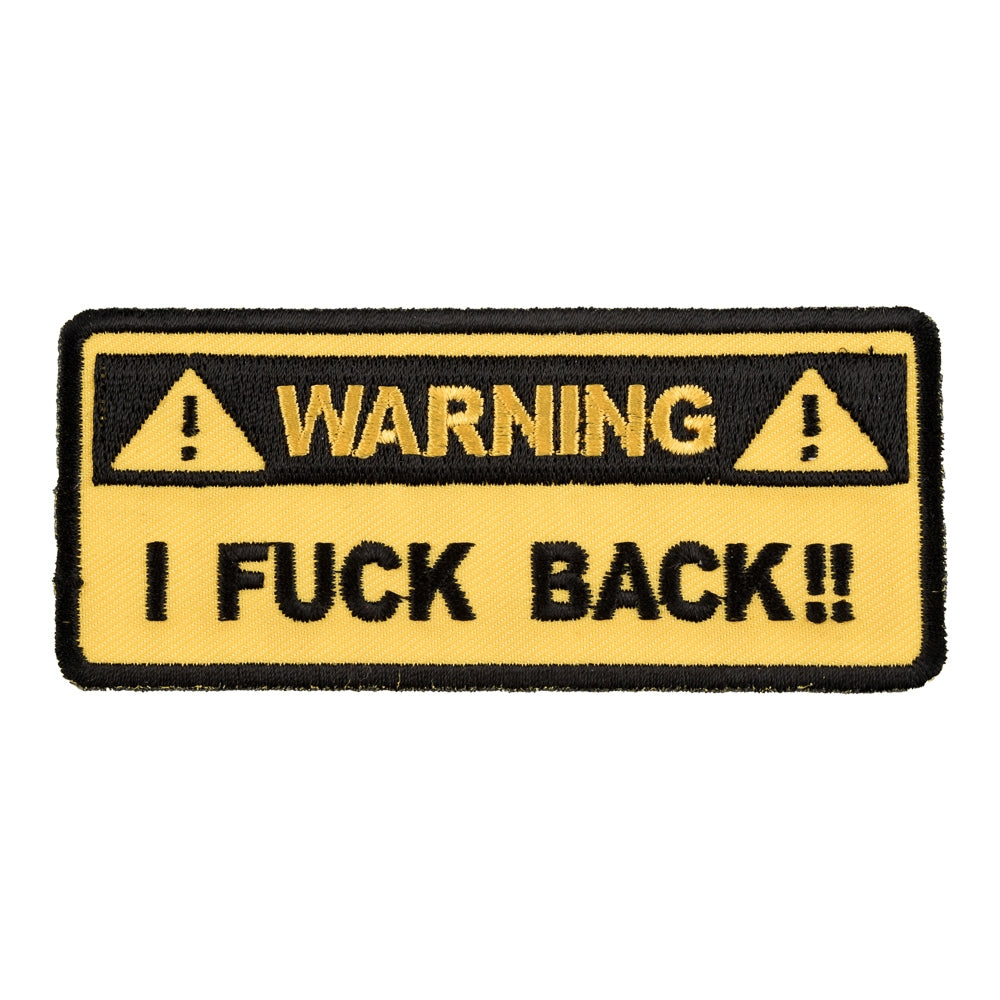 Warning! I Fuck Back Patch, Vulgar Patches — product image