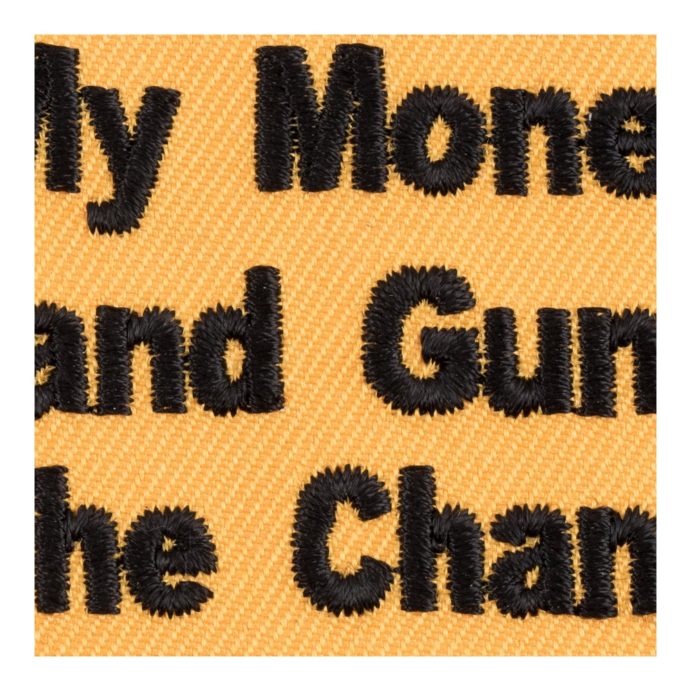 Money Freedom & Guns Yellow Patch, Patriotic Patches — detail view 1