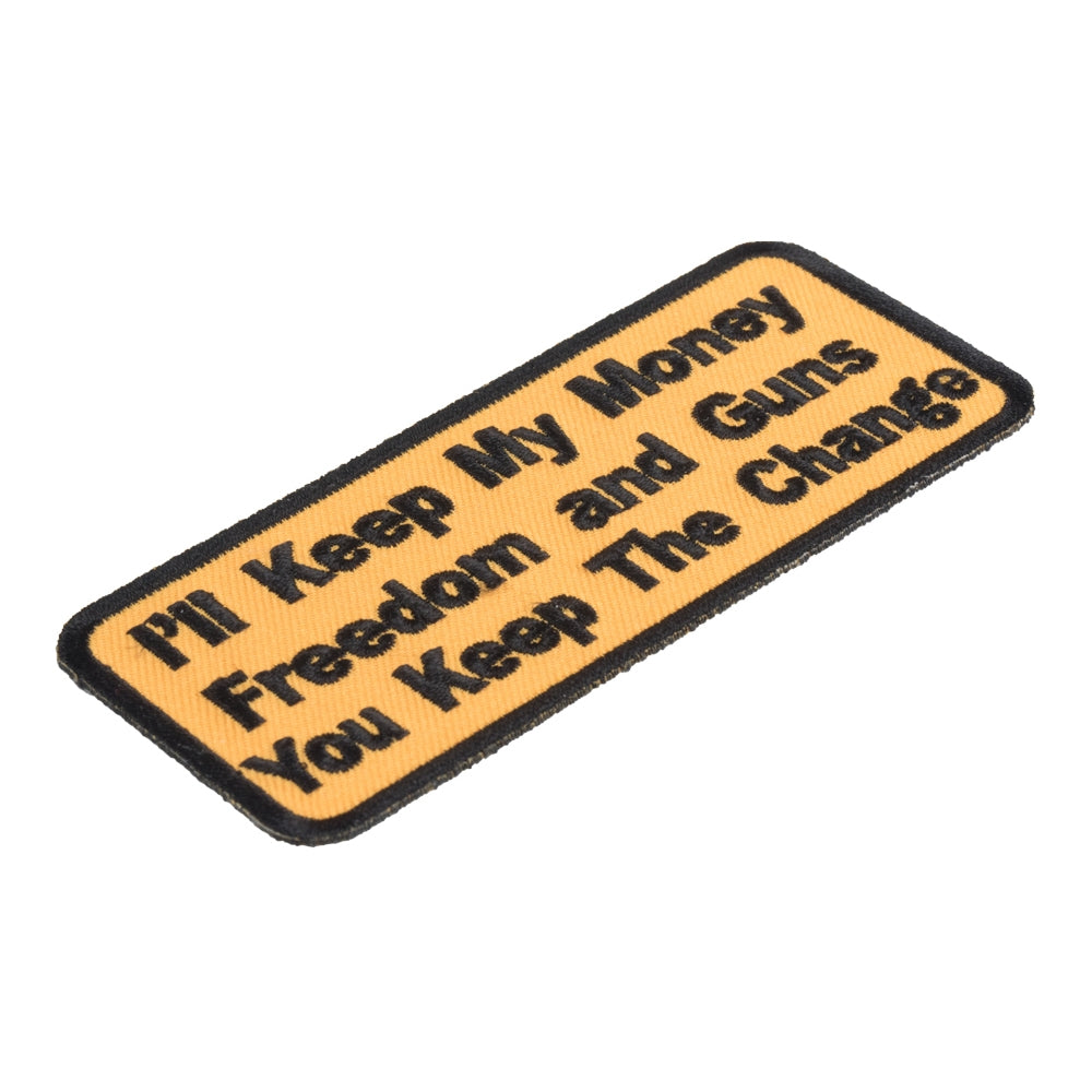 Money Freedom &amp; Guns Yellow Patch, Patriotic Patches — detail view 2