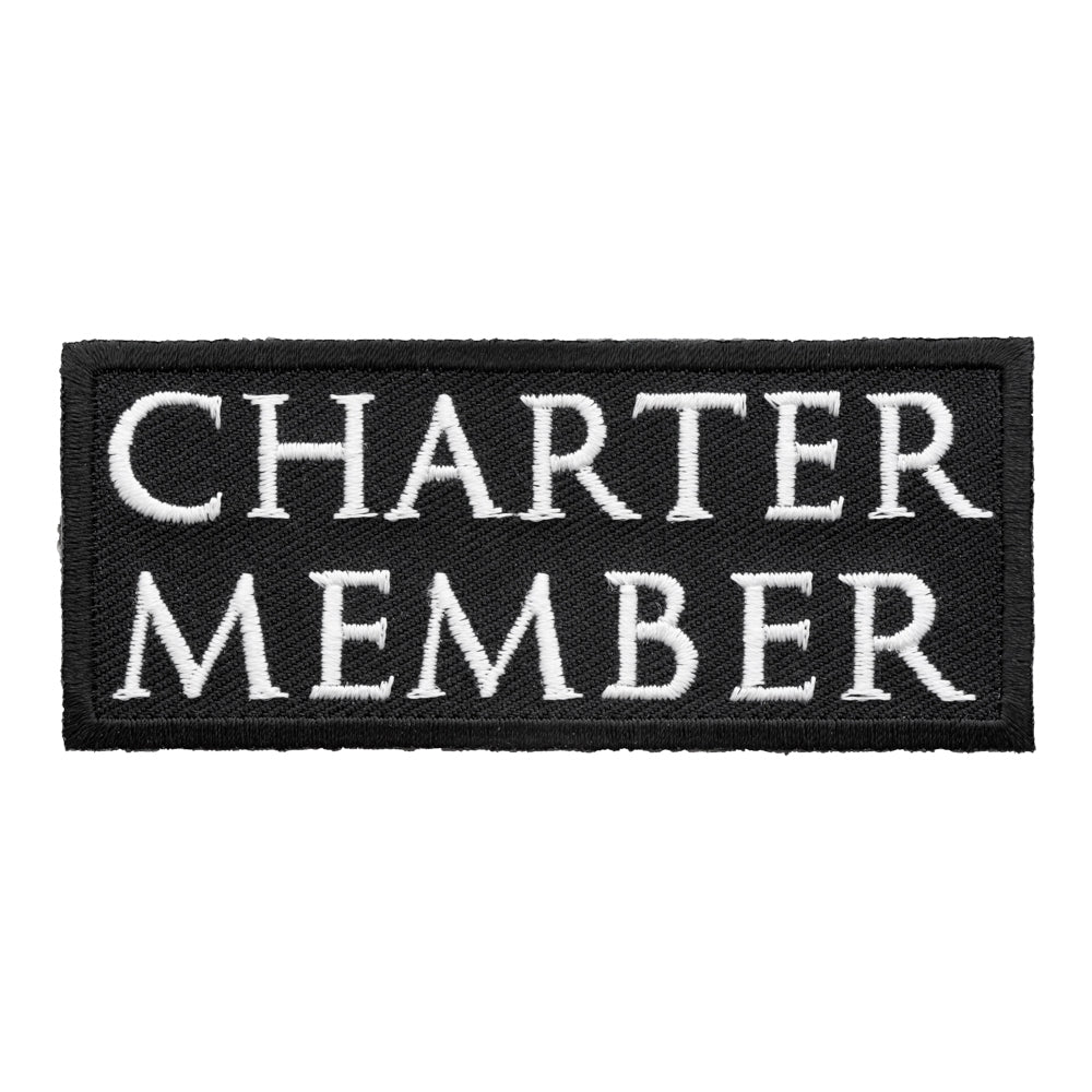 Charter Member Black & White Patch, Biker Club Patches — product image