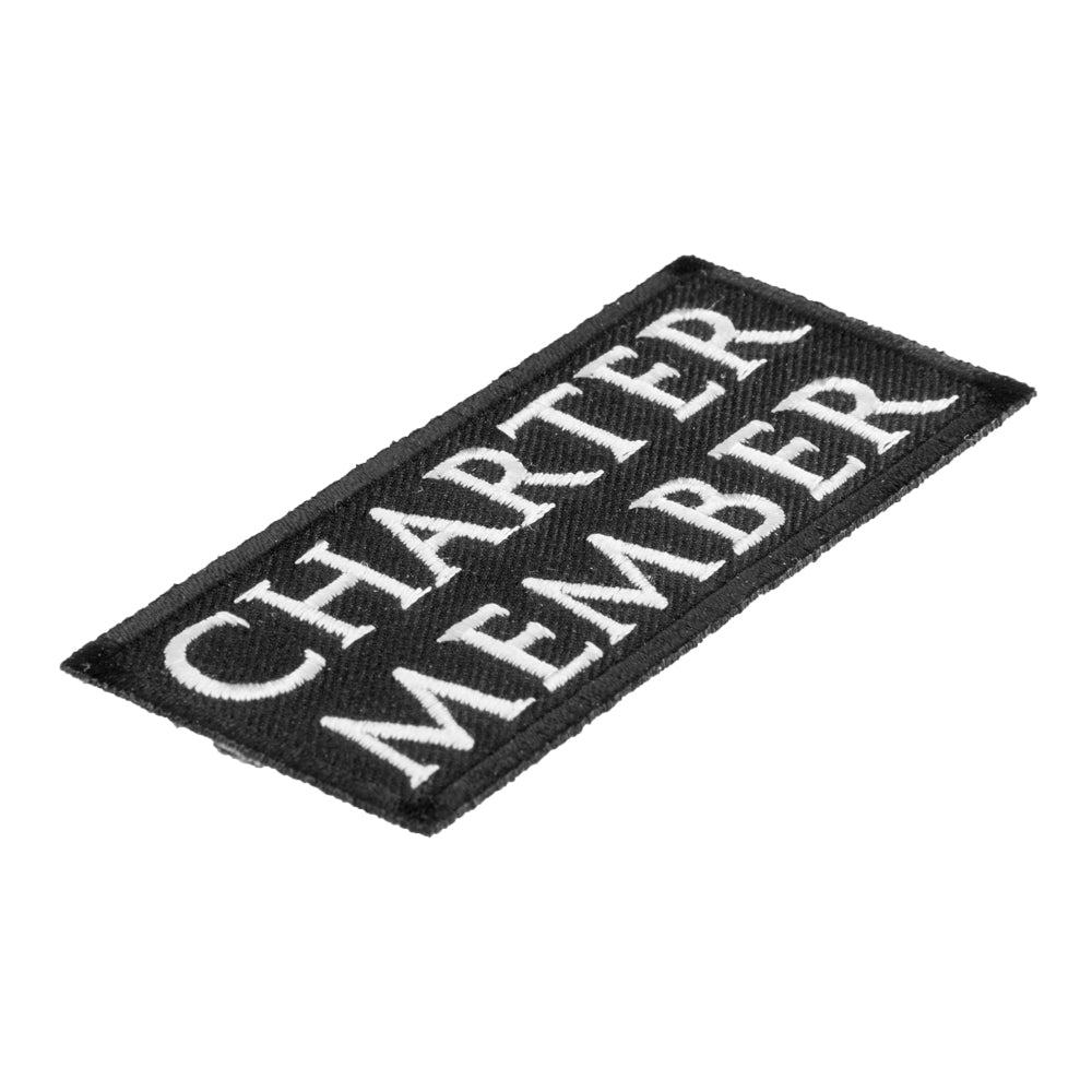 Charter Member Black &amp; White Patch, Biker Club Patches — detail view 1
