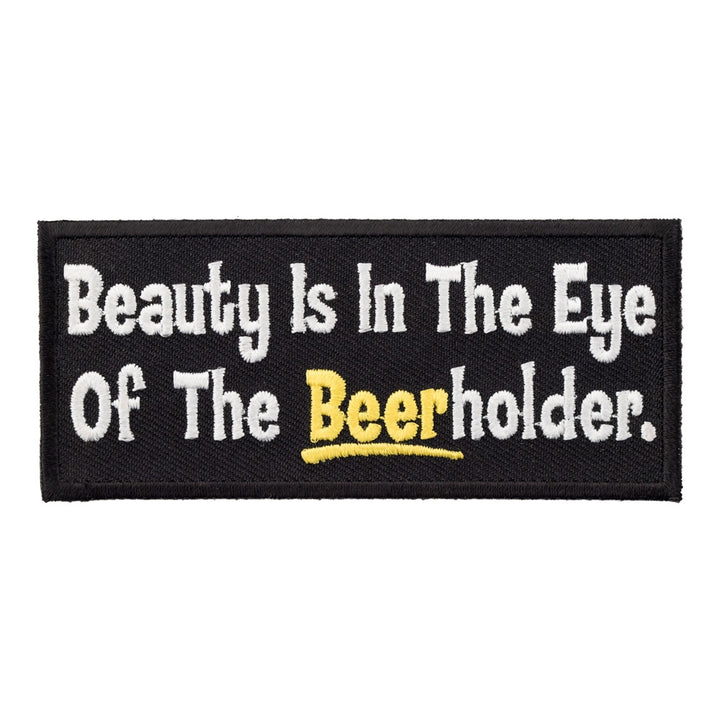 Beauty Is In The Beerholder Patch, Funny Beer Patches — product image