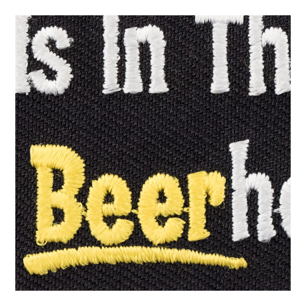 Beauty Is In The Beerholder Patch, Funny Beer Patches — detail view 2