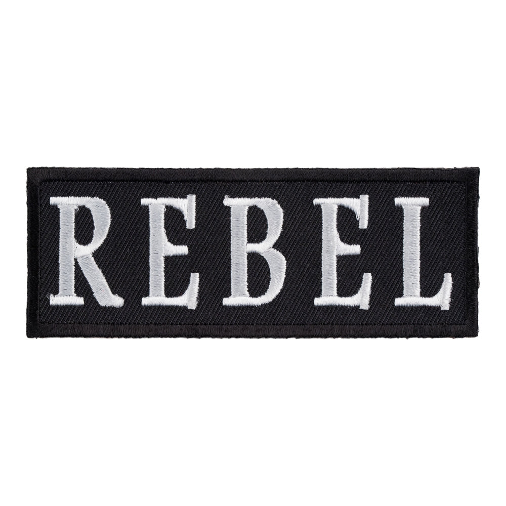 Rebel Black &amp; White Patch, Biker Sayings Patches — product image