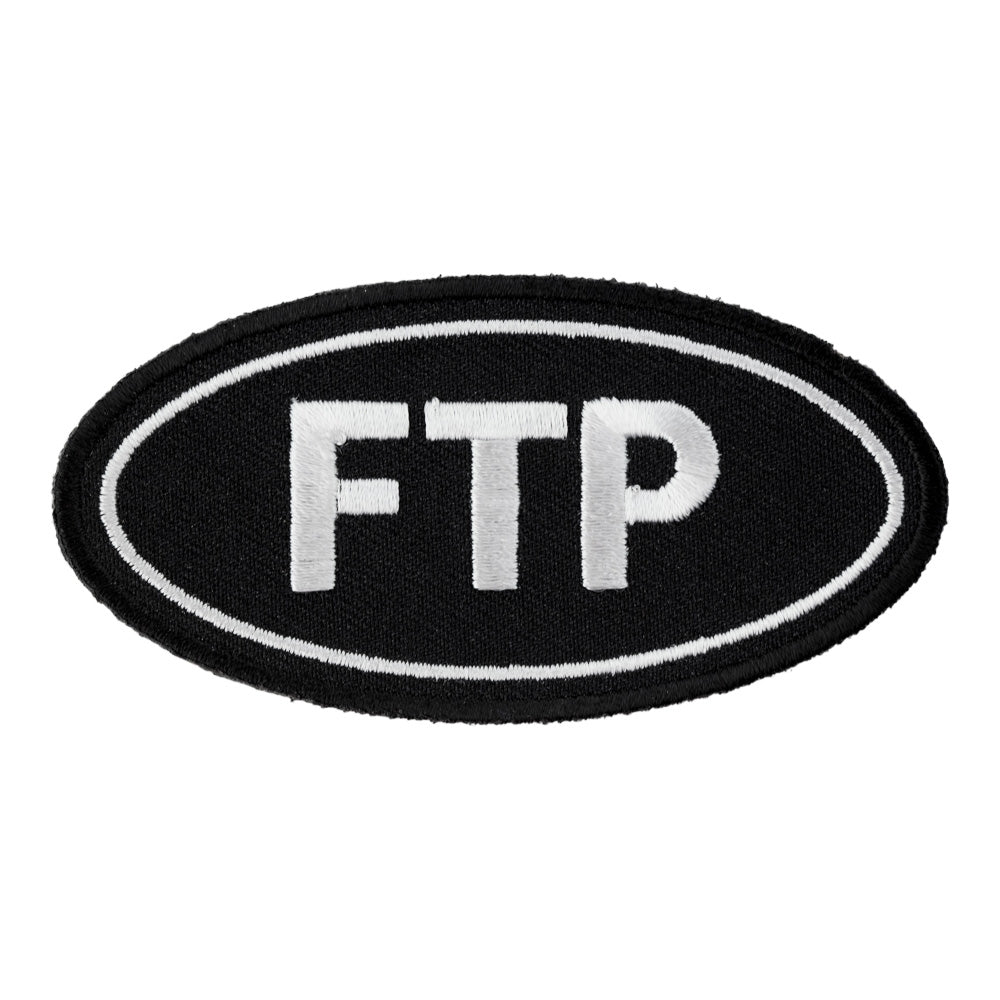 FTP Black & White Oval Patch, Funny Patches — product image