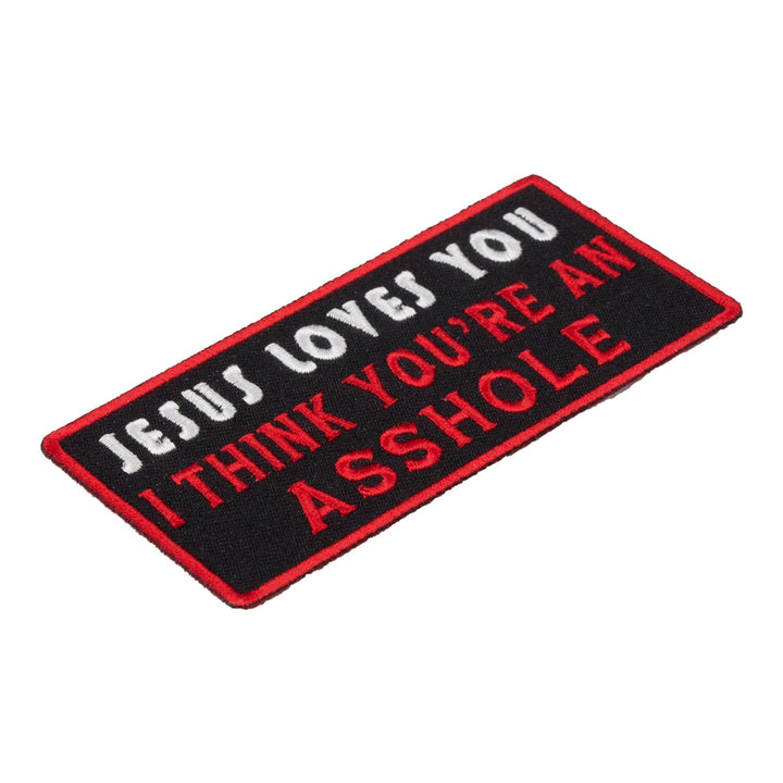 Jesus Loves You Asshole Patch, Funny Christian Patches — detail view 1