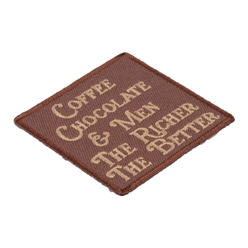 Coffee Chocolate & Men Patch, Ladies Funny Patches — detail view 1