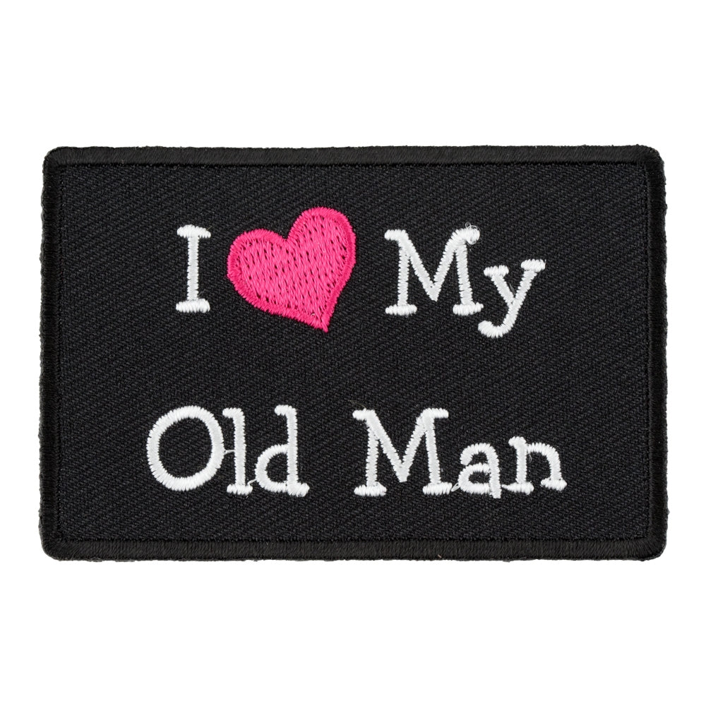 I Love My Old Man Pink Heart Patch, Ladies Patches — product image