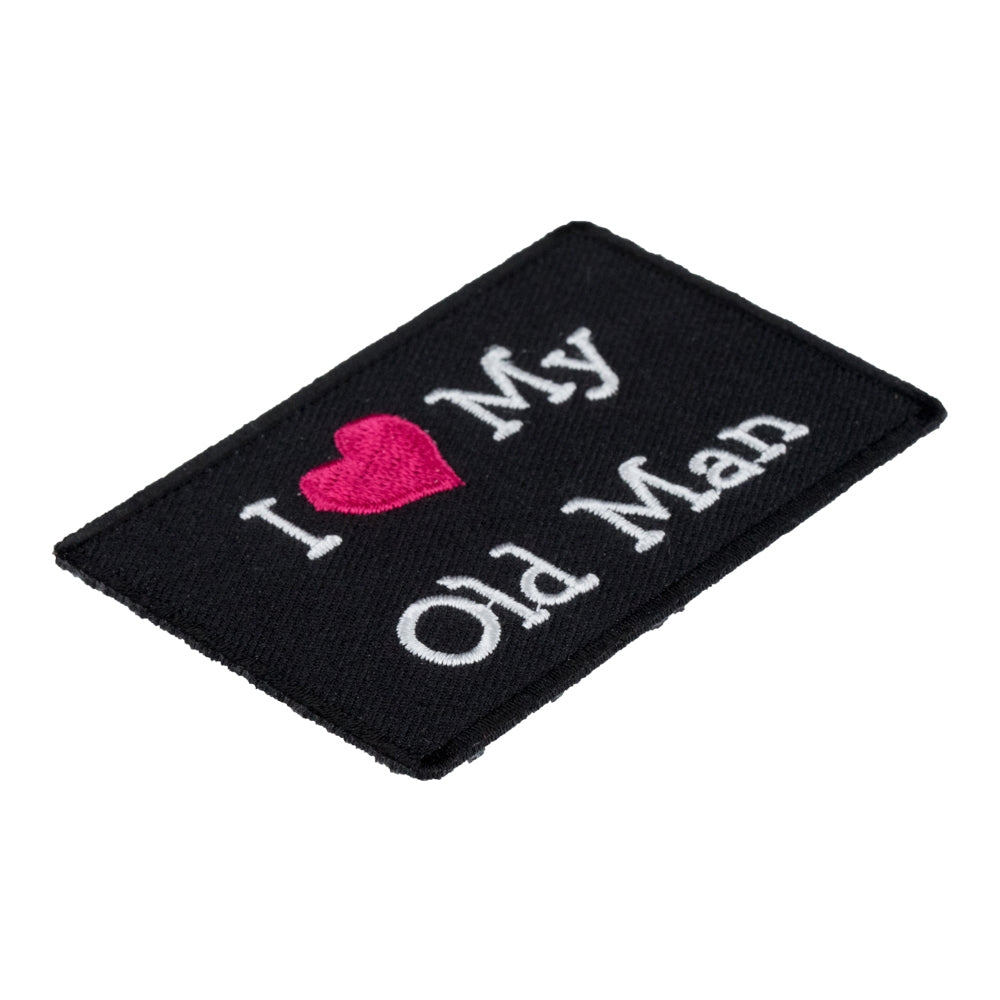I Love My Old Man Pink Heart Patch, Ladies Patches — detail view 1