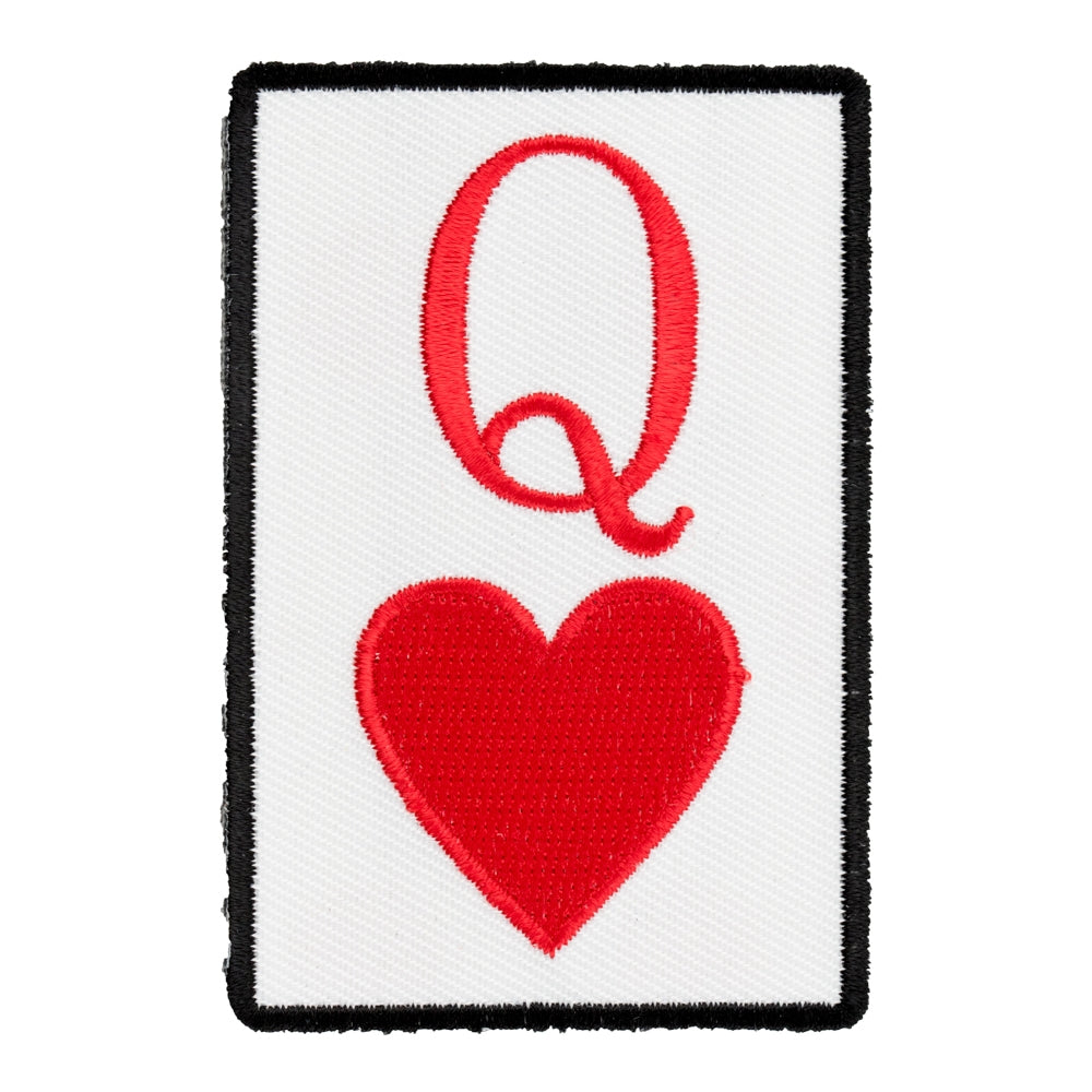 Queen of Hearts Playing Card Patch, Ladies Patches — product image