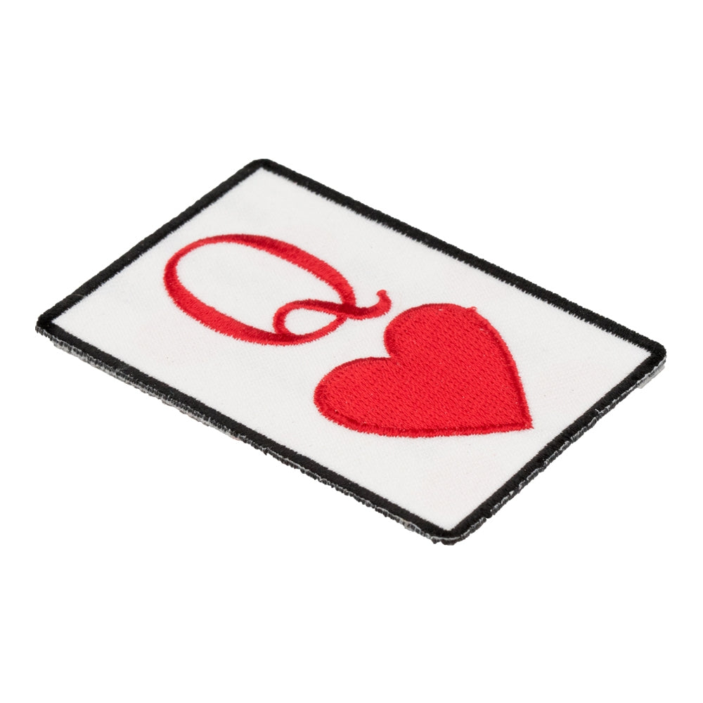 Queen of Hearts Playing Card Patch, Ladies Patches — detail view 1