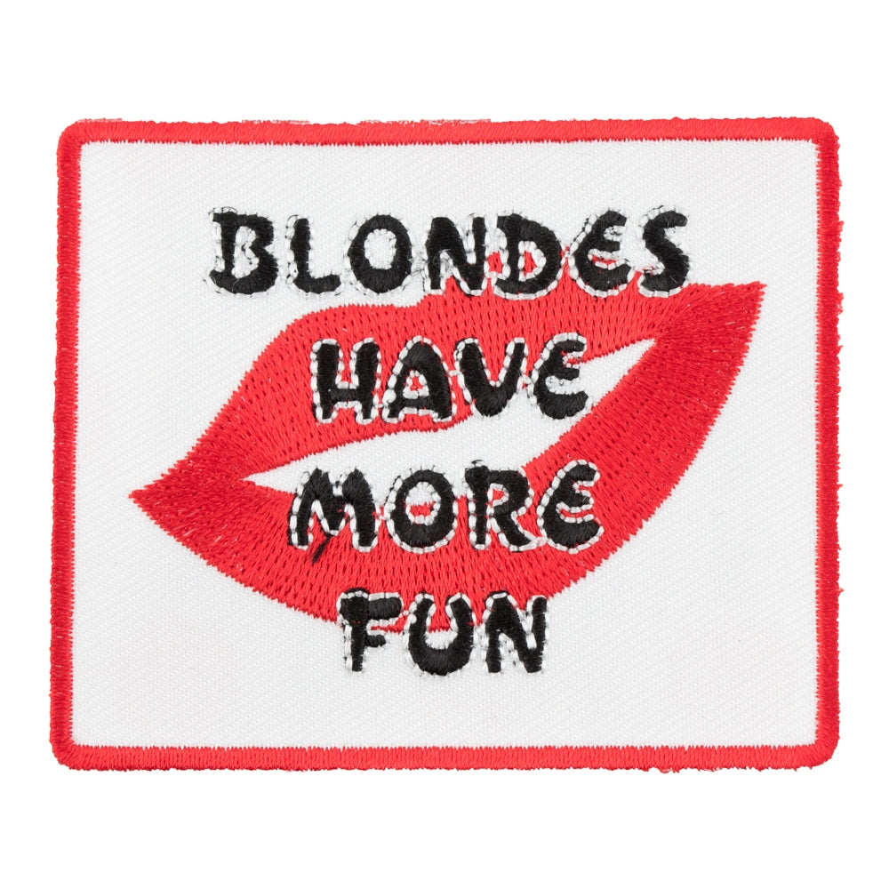 Blondes Have More Fun Red Lips Patch, Ladies Patches — product image