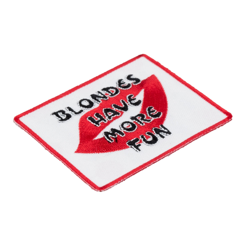Blondes Have More Fun Red Lips Patch, Ladies Patches — detail view 1