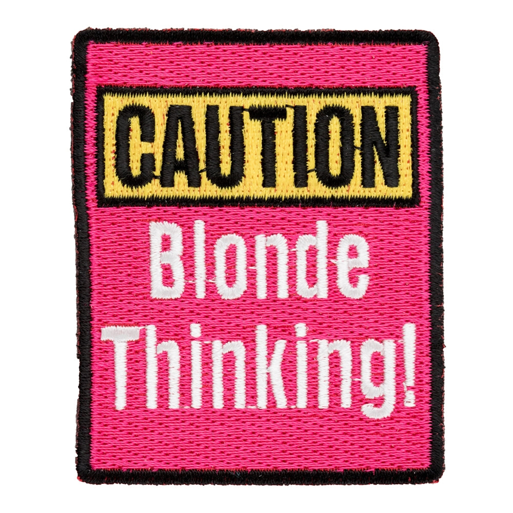 Caution! Blonde Thinking Patch, Funny Ladies Patches — product image