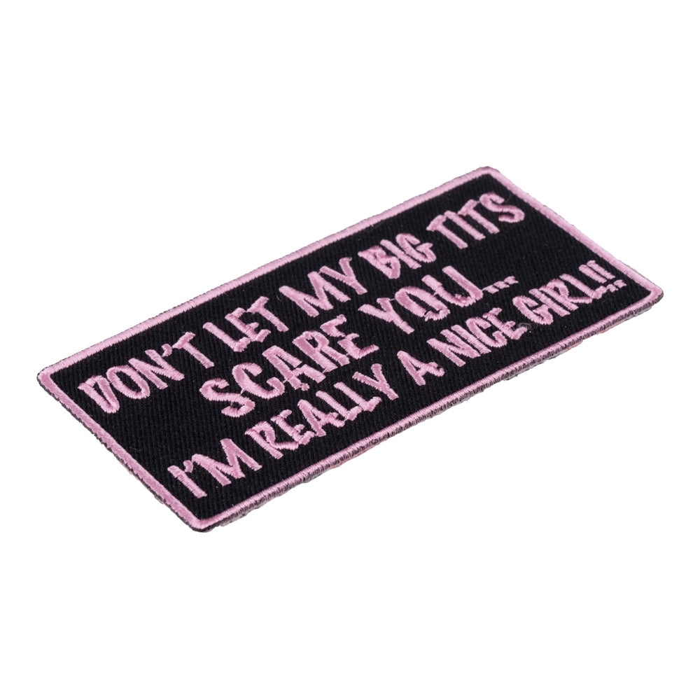 Don't Let My Big Tits Scare You Patch, Funny Sayings Patches — detail view 1