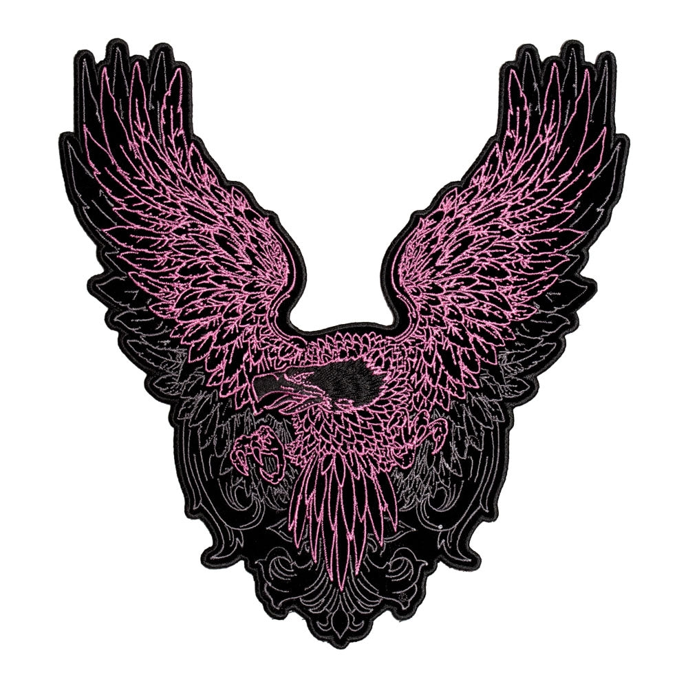 Pink & Grey Subdued Phoenix Eagle Patch, Large Size — product image