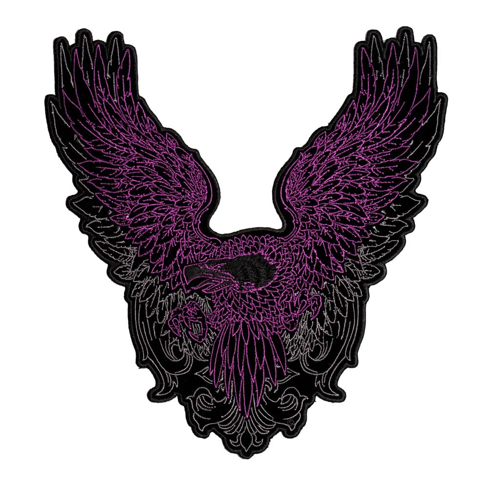 Purple & Grey Subdued Phoenix Eagle Patch, Large Size — product image