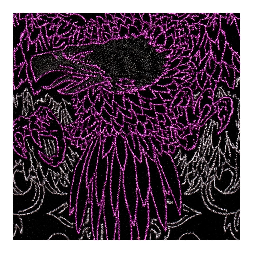 Purple &amp; Grey Subdued Phoenix Eagle Patch, Large Size — detail view 2