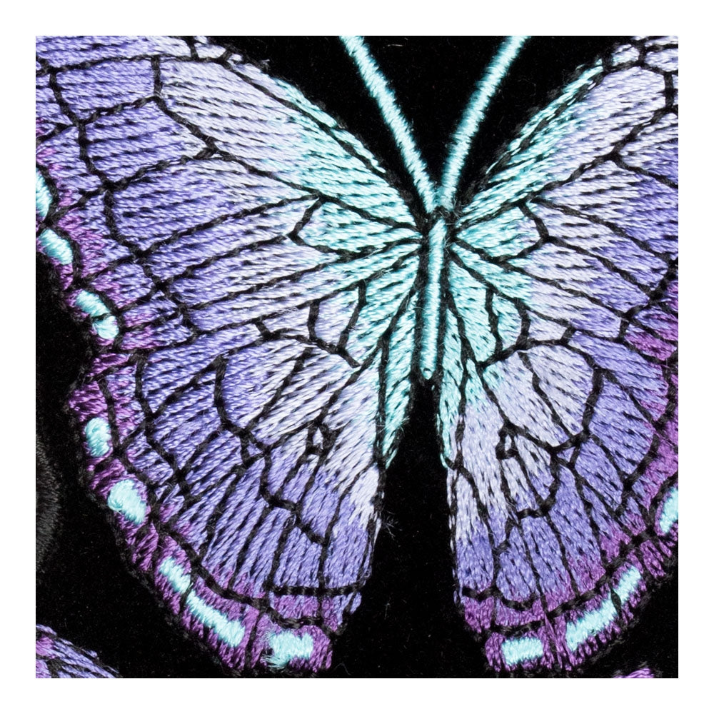 Flying Purple &amp; Blue Butterflies Right Patch, Medium Size — detail view 2