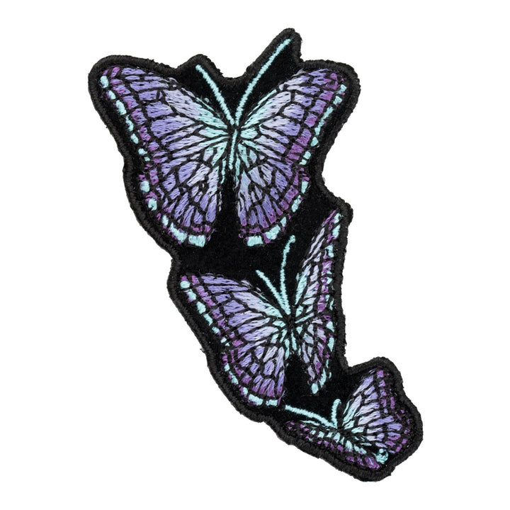 Flying Purple &amp; Blue Butterflies Left Patch, X-Small Size — product image