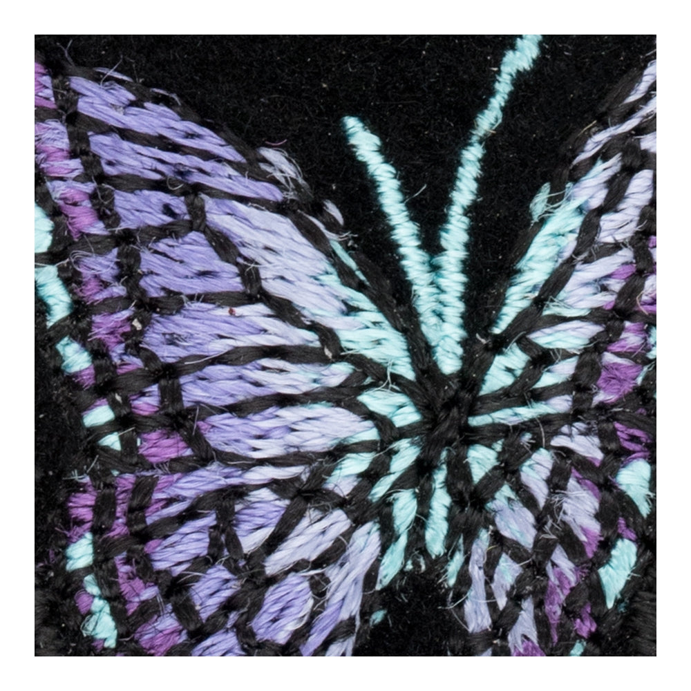 Flying Purple &amp; Blue Butterflies Left Patch, X-Small Size — detail view 1