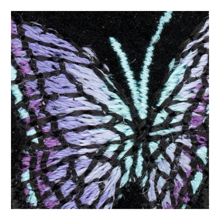 Flying Purple &amp; Blue Butterflies Left Patch, X-Small Size — detail view 1
