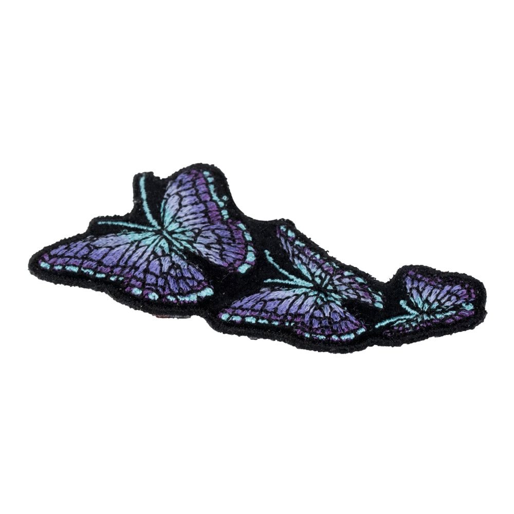 Flying Purple &amp; Blue Butterflies Left Patch, X-Small Size — detail view 2