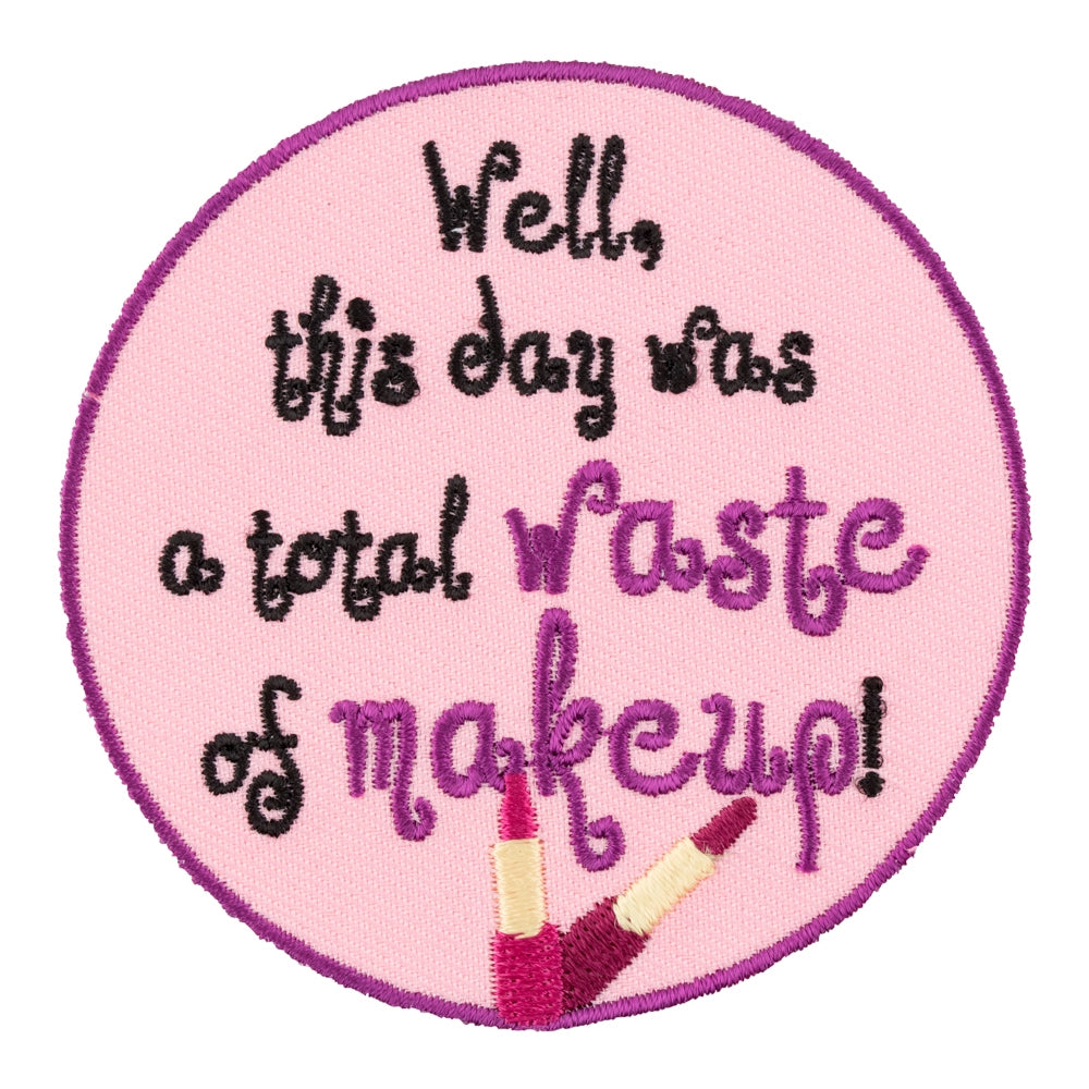 Total Waste of Makeup Lipstick Patch, Embroidered Ladies Patches — product image