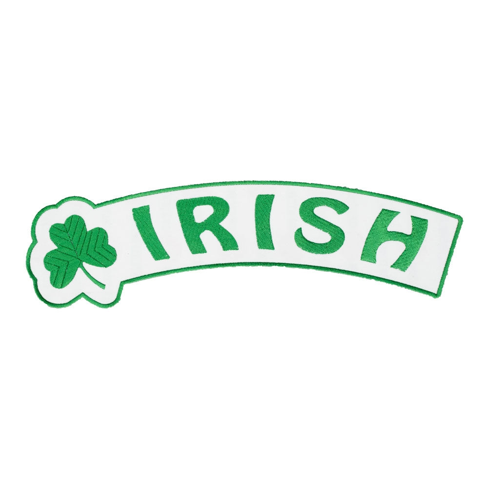 Irish Shamrock White Rocker Patch, Large Size — product image
