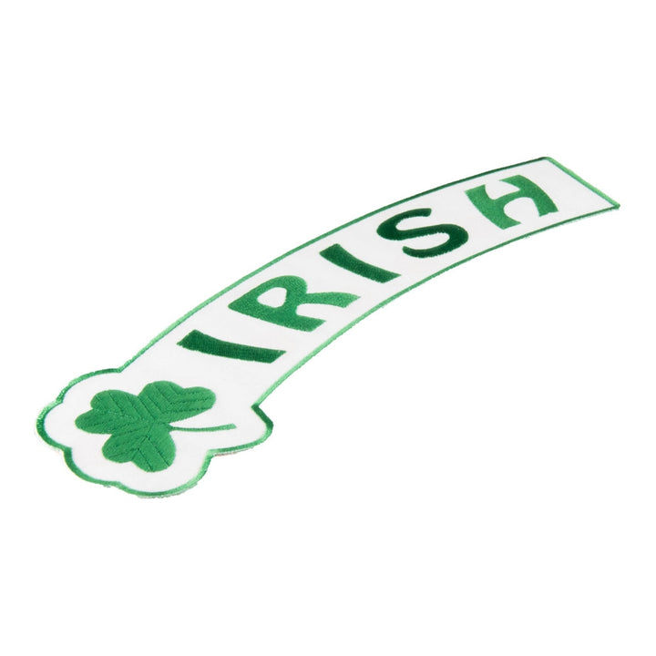 Irish Shamrock White Rocker Patch, Large Size — detail view 2